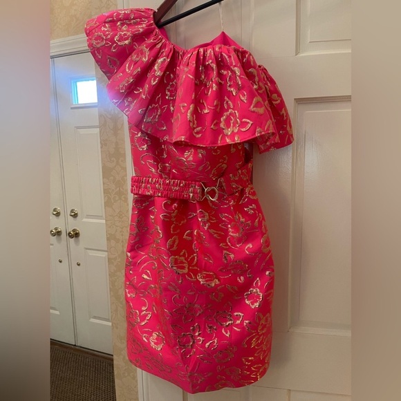 Lilly Pulitzer Shannie One Shoulder Pink Dress.  BRAND NEW. PERFECT CONDITION. - Picture 5 of 5